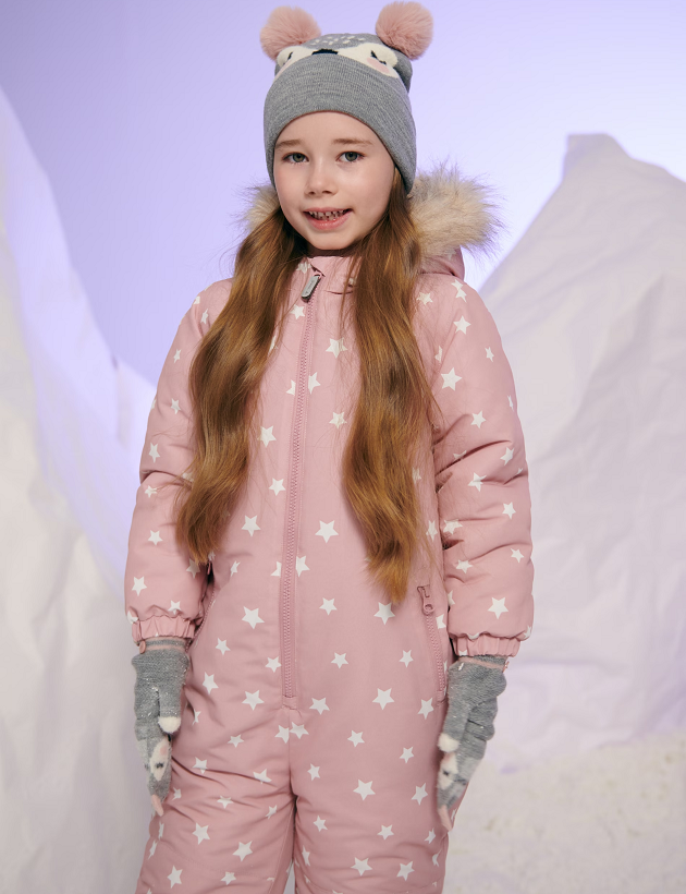 ☘️ Dívčí HVĚZDIČKOVÁ KOMBINÉZA zimní overal světlý vel. 98 - 2
