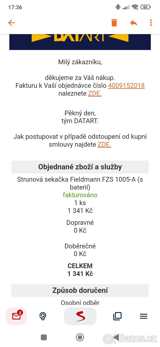 NOVÁ Aku strunová sekačka Fieldmann - 2