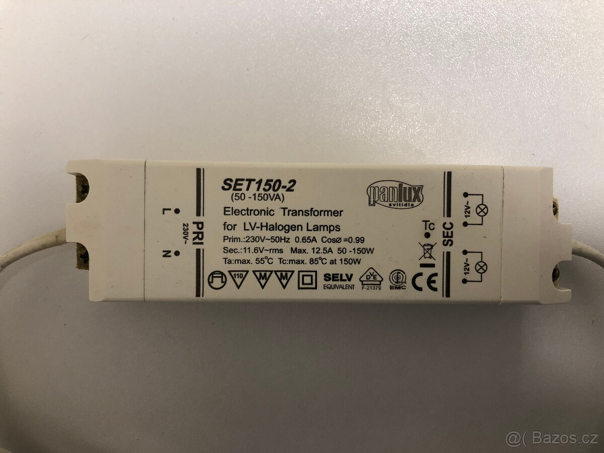 Transformátor 12V/150W (např. pro halogenové žárovky) - 2