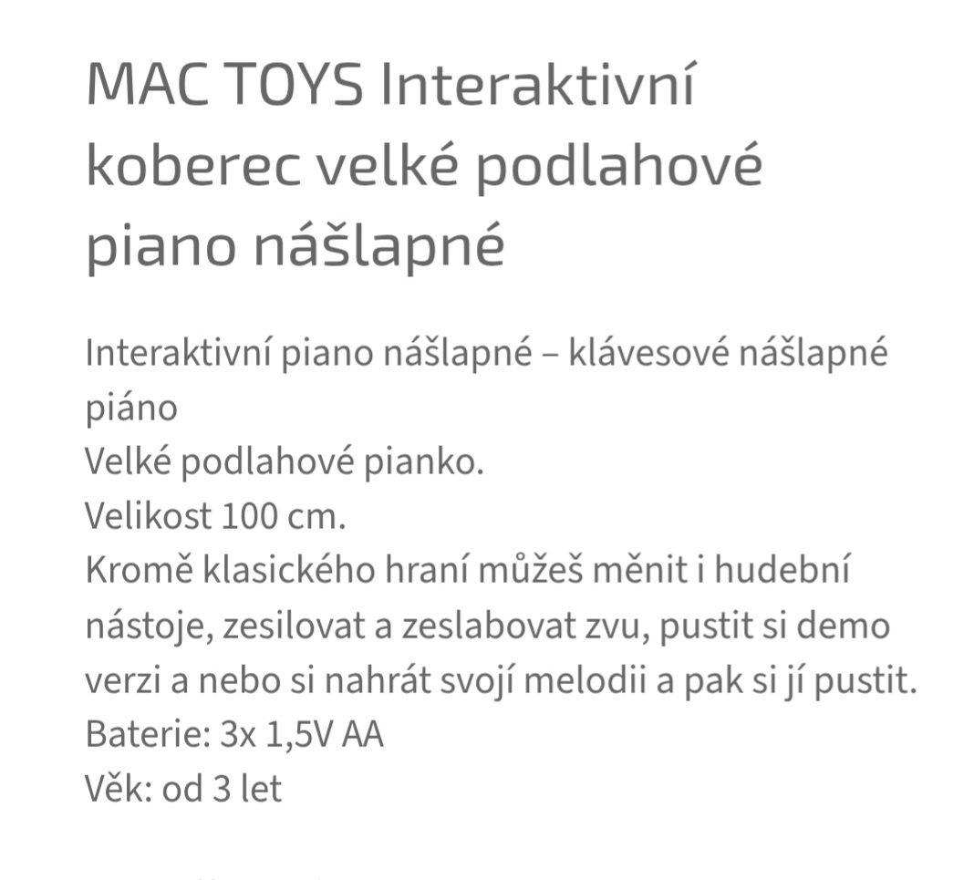 Nášlapné interaktivní piano - 2