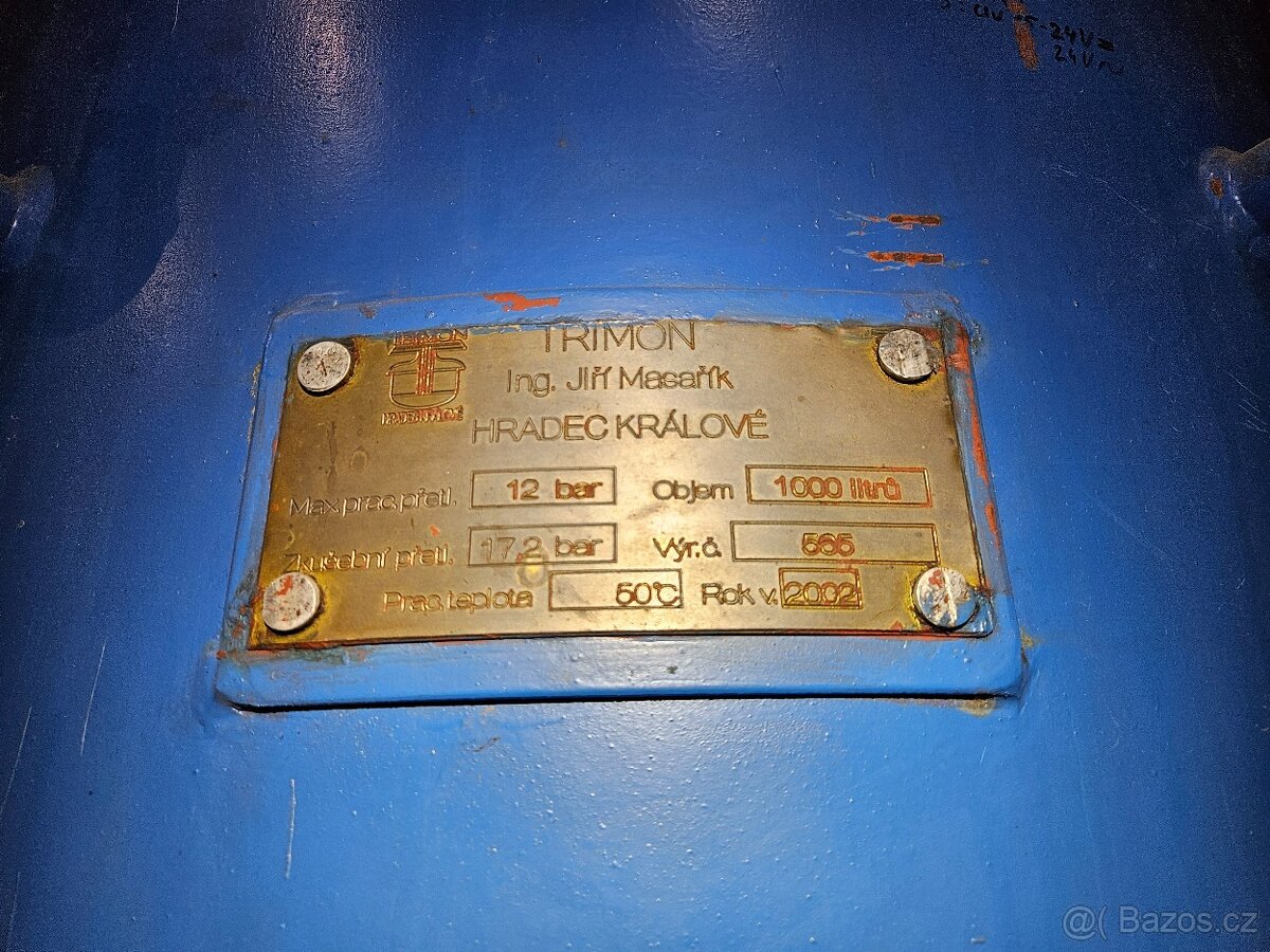 Tlaková nádoba, vzdušník 1000 l, 12 bar - 2