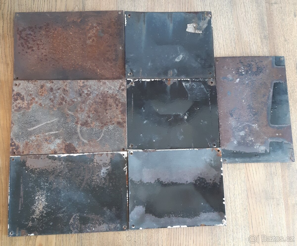 starožitné smaltované kovové cedulky s čísly domů - 2