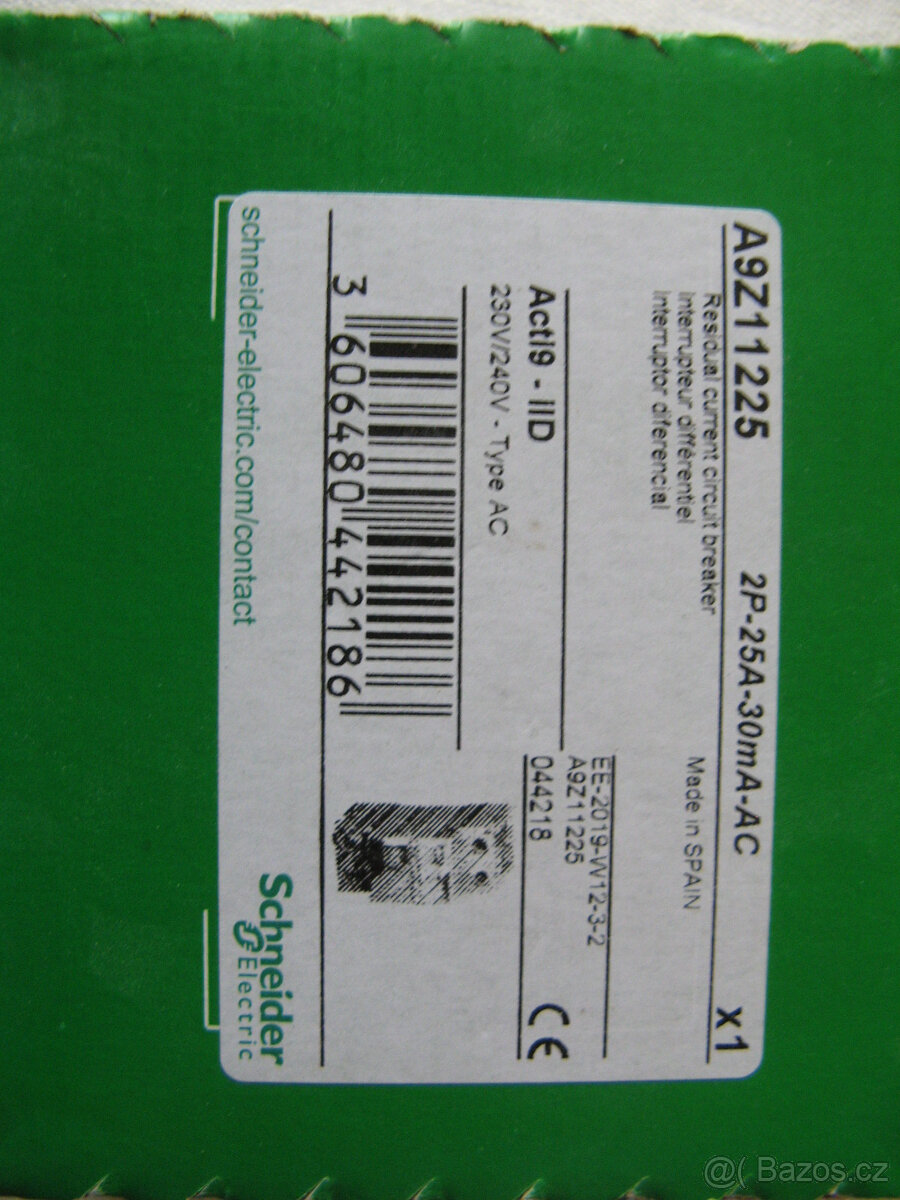 Proudový chránič 2P - 25A, SCHNEIDER - 2