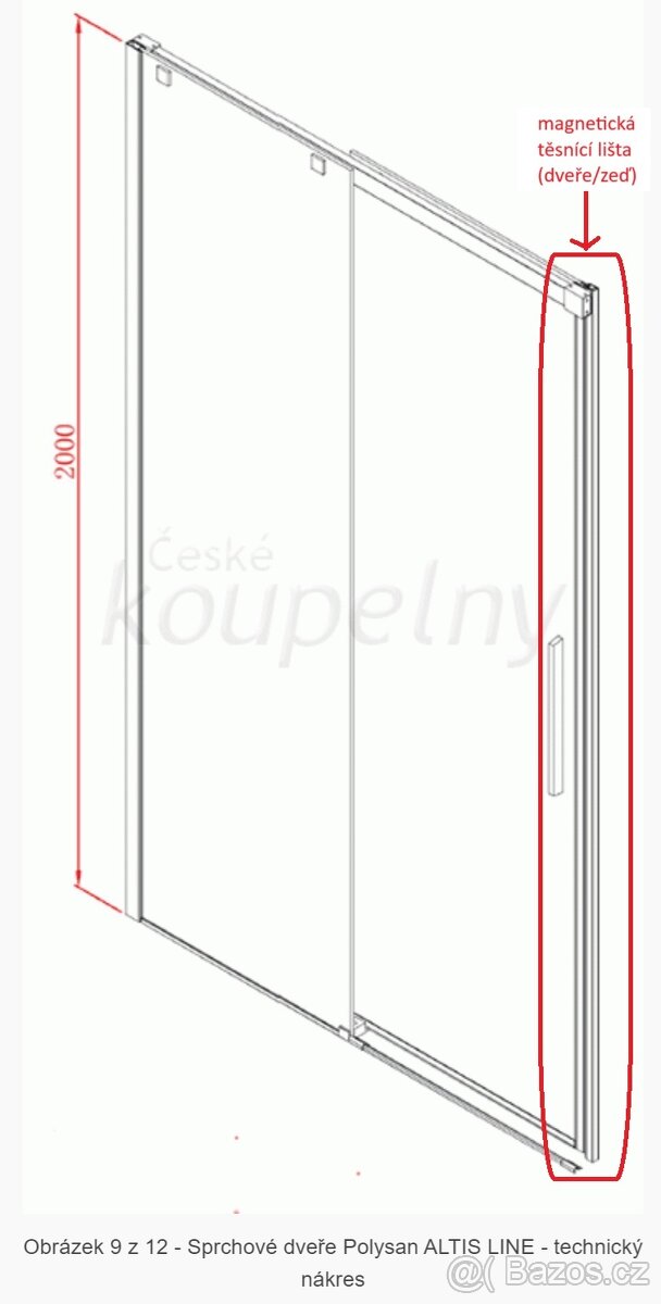 Polysan Altis Line - magnetické těsnění dveří - 2