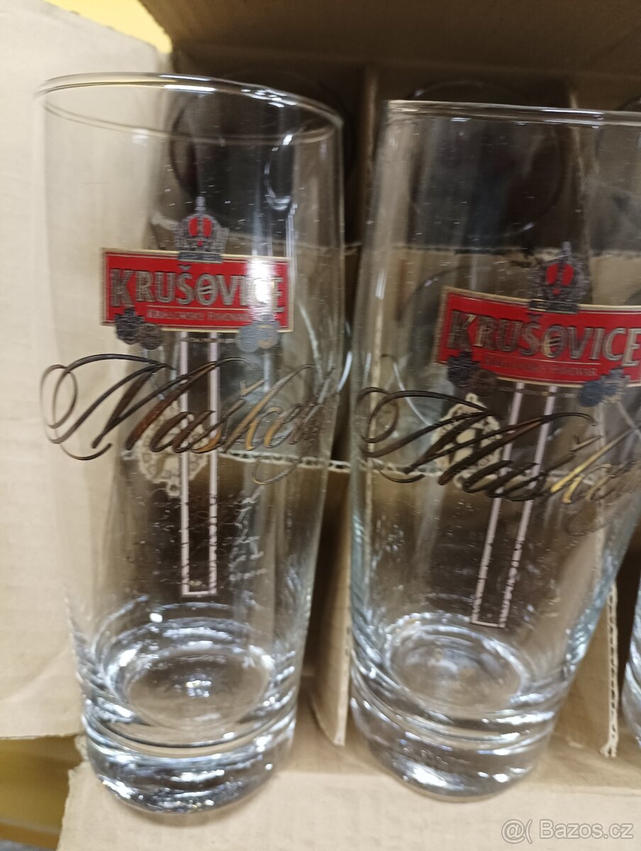 Pivní sklo 0,5l Krušovice mušketýr nové - 2