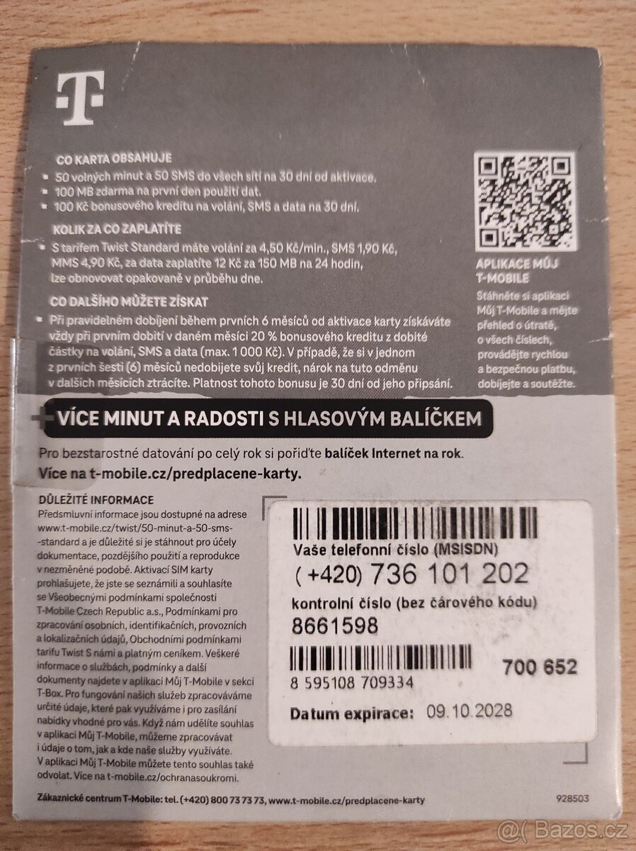 Předplacená karta, zlatá SIM - 2