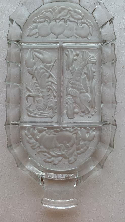 Starožitný skleněný podnos - 2