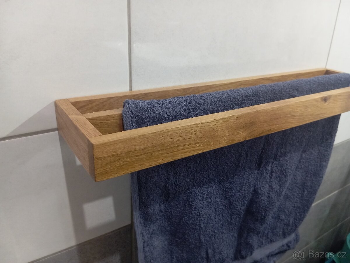 Věšák na ručníky dub masiv - 2