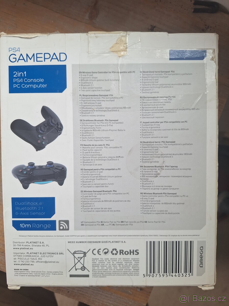OMEGA VARR HERNÍ GAMEPAD CHARGE PRO PSY A PC BLUETOOTH - 2
