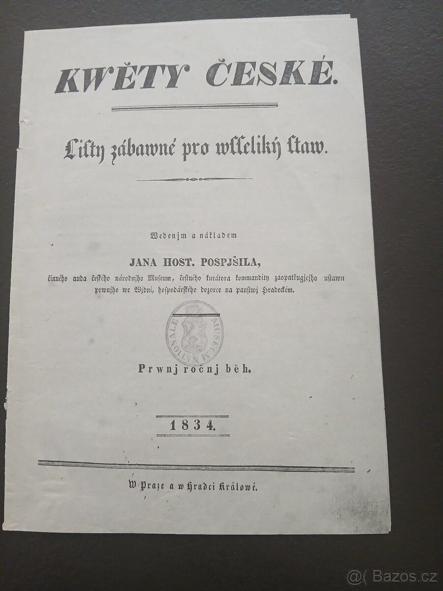 Kwety ceske 1834 / 1 - 2