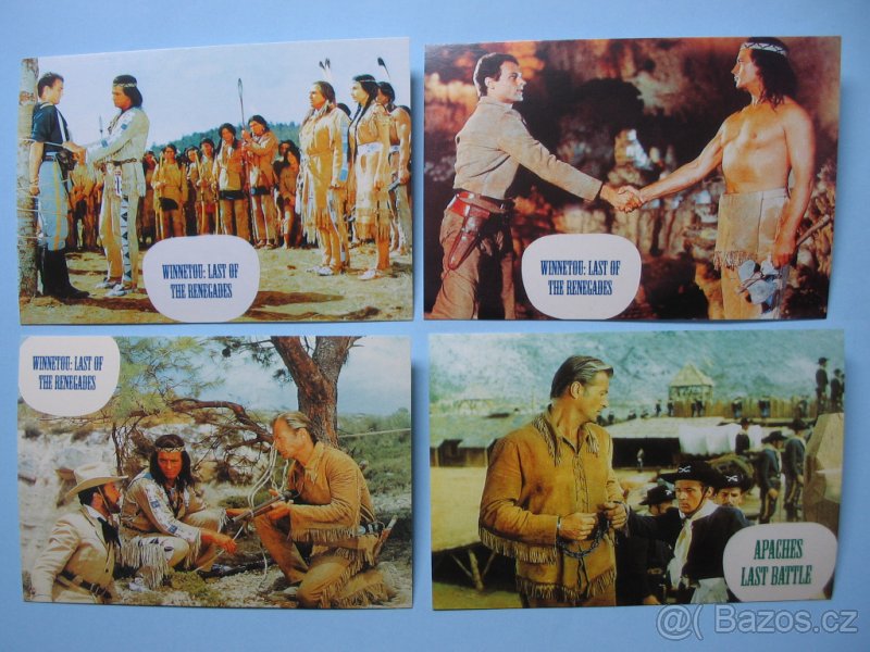 Sada 24 ks originálních karet Vinnetou - Old Shatterhand. - 2