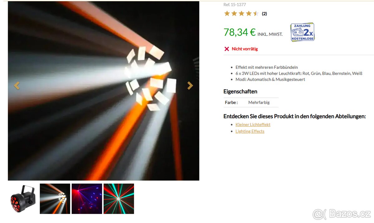 LED disco světlo Ibiza Mushroom-Mini 2 kusy - 2