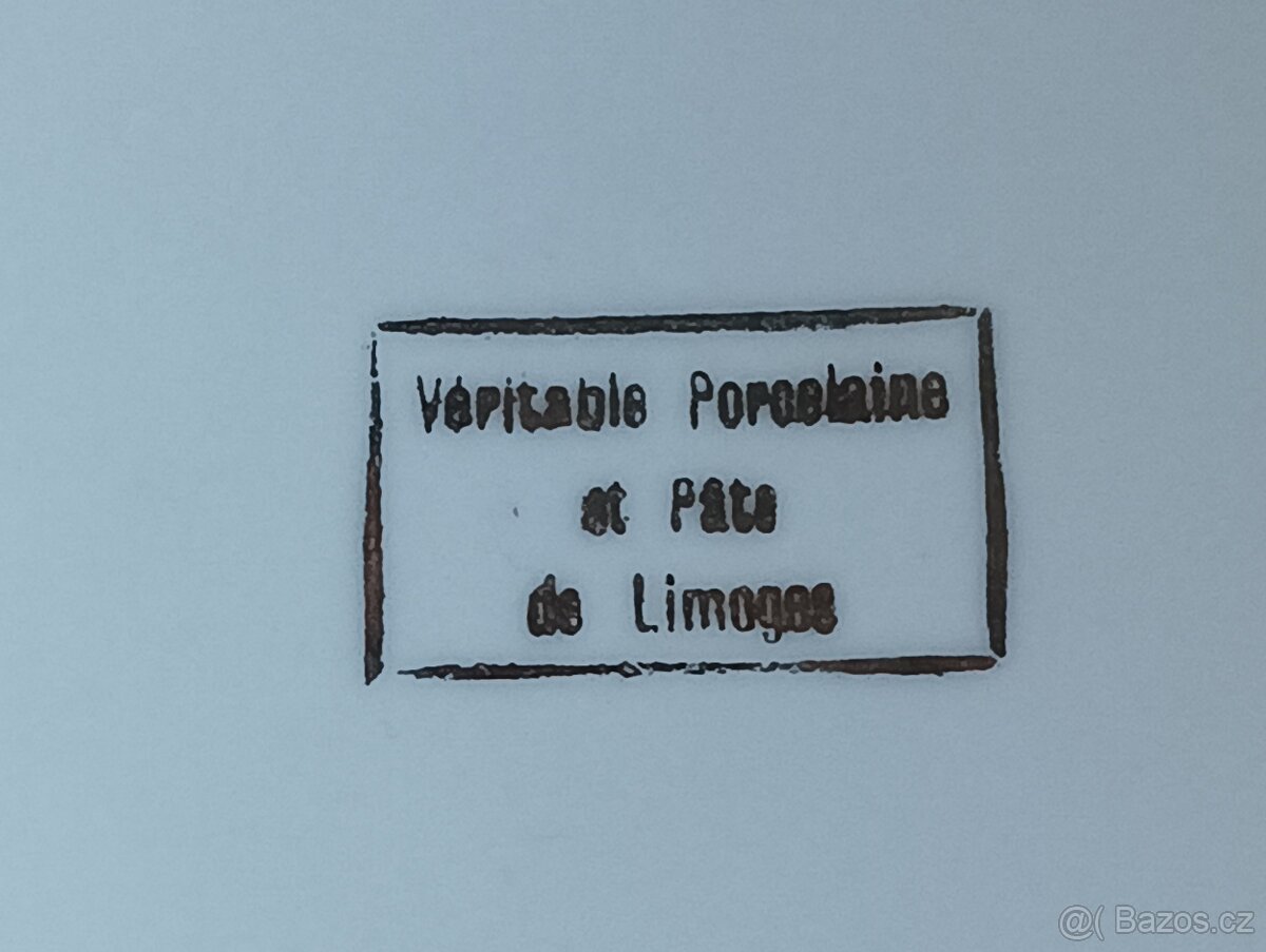 STAROŽITNÁ PORCELÁNOVÁ TERINA A TALÍŘ LIMOGES FRANCIE - 2