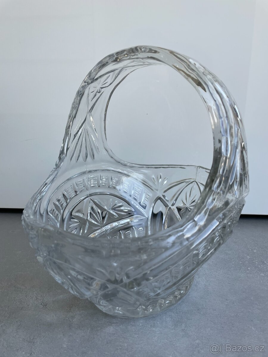 Dekorační košík z broušeného skla - 2