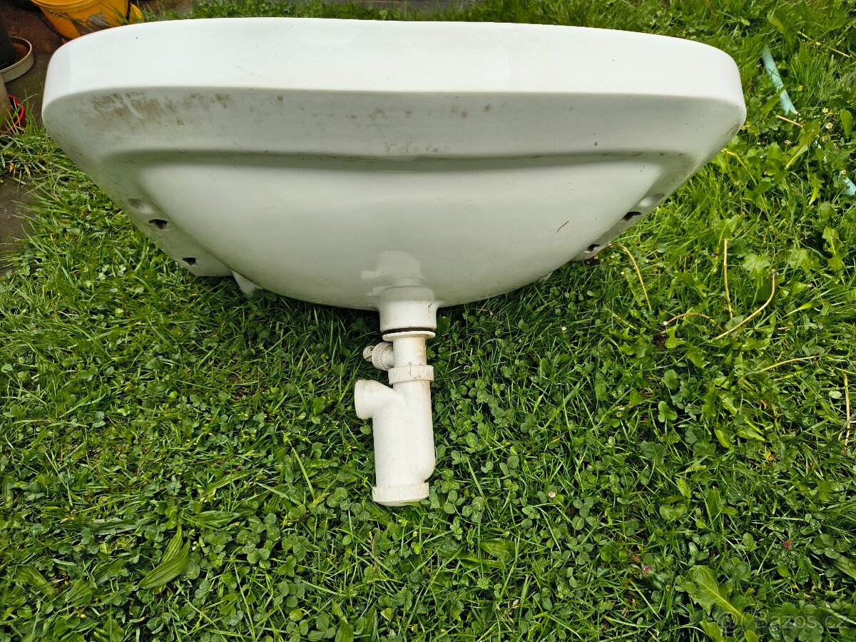 retro umyvadlo bílé - šířka 64cm - 2