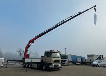 Scania R450L-8x4–Valník+HR-Fassi F 660 RA 2.28 HE+naviják