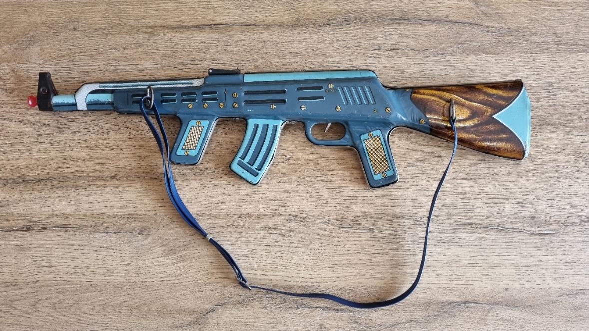 Stará hračka plechový samopal - 2