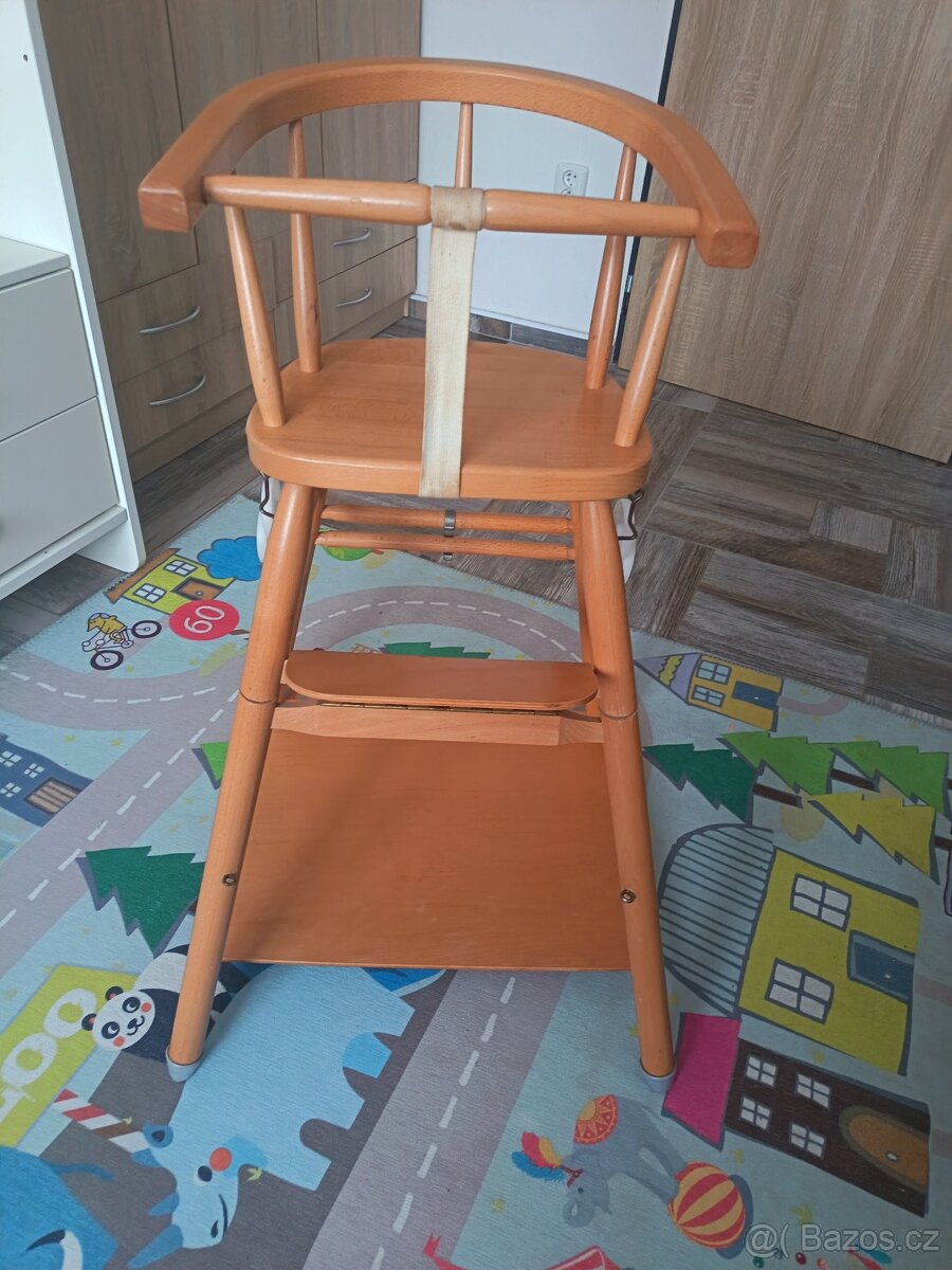 Dřevěná dětská jídelní židlička - 2