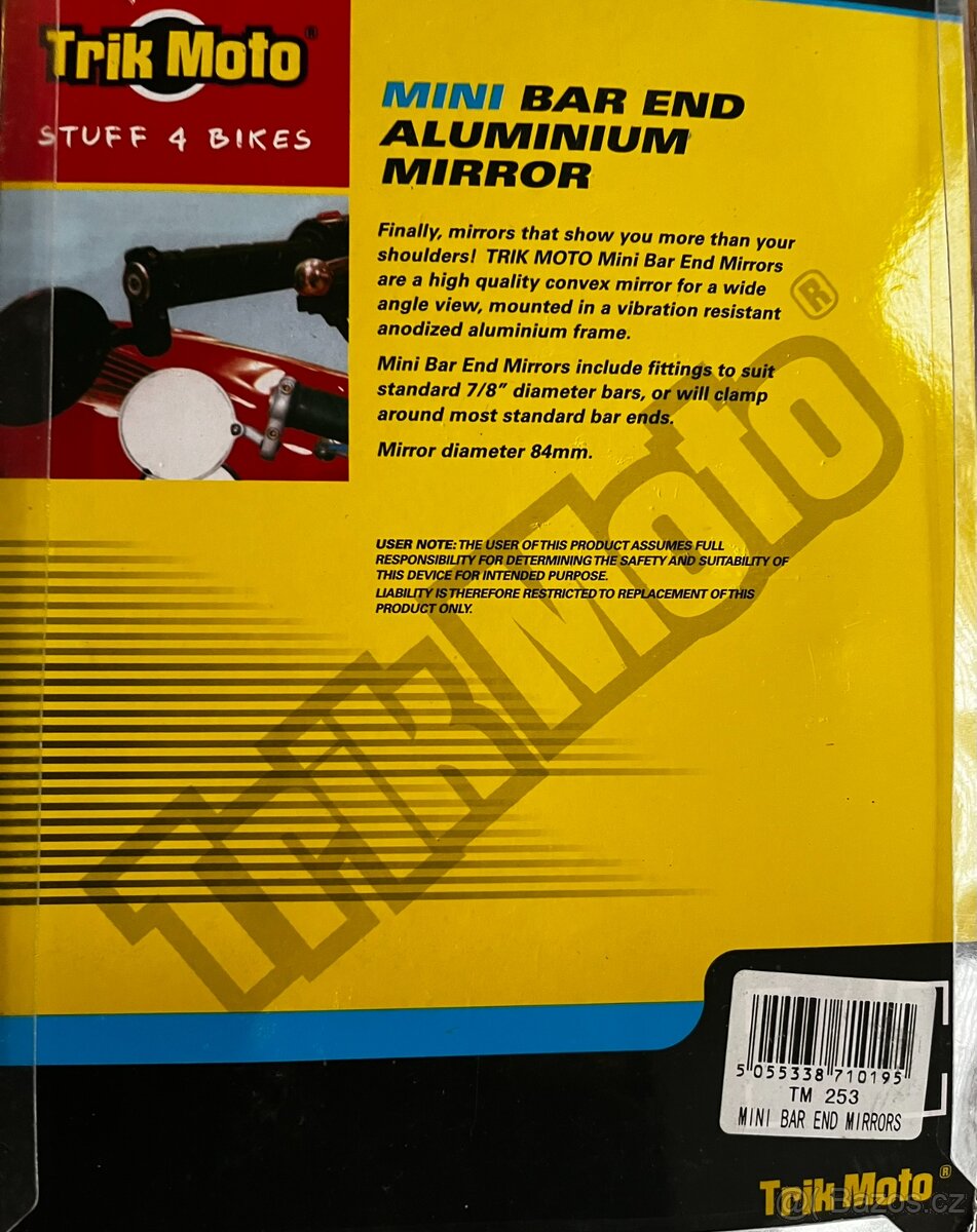 Mini zrcátka na konce řídítek TRIK MOTO - 2