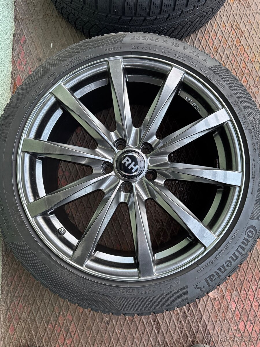 Zimní pneu Continental na discích 18” 235 45 r18 5x108 - 2