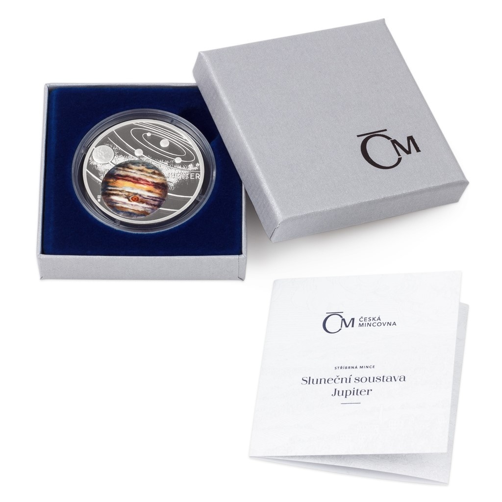 Stříbrná mince Sluneční soustava - Jupiter proof jen 800 ks - 2