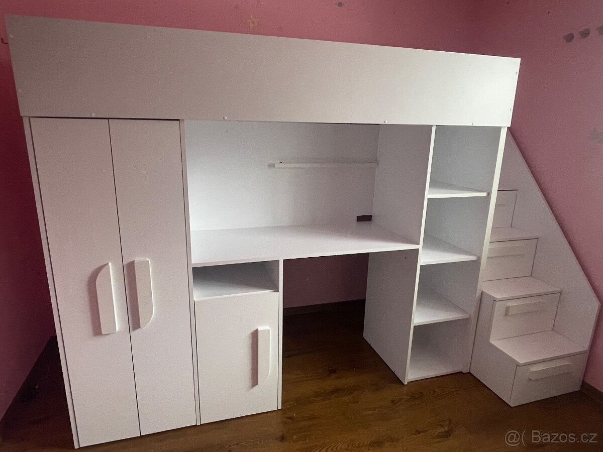 Multifunkční postel 90×200 v bílé barvě - 2