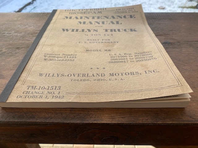 Maintenance manual Willys MB originál - 2