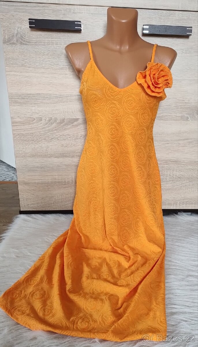Oranžové šaty - S/M - Nové - 2