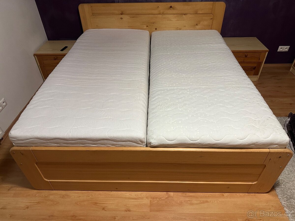 Dřevěná postel 180 cm x 200 cm - 2