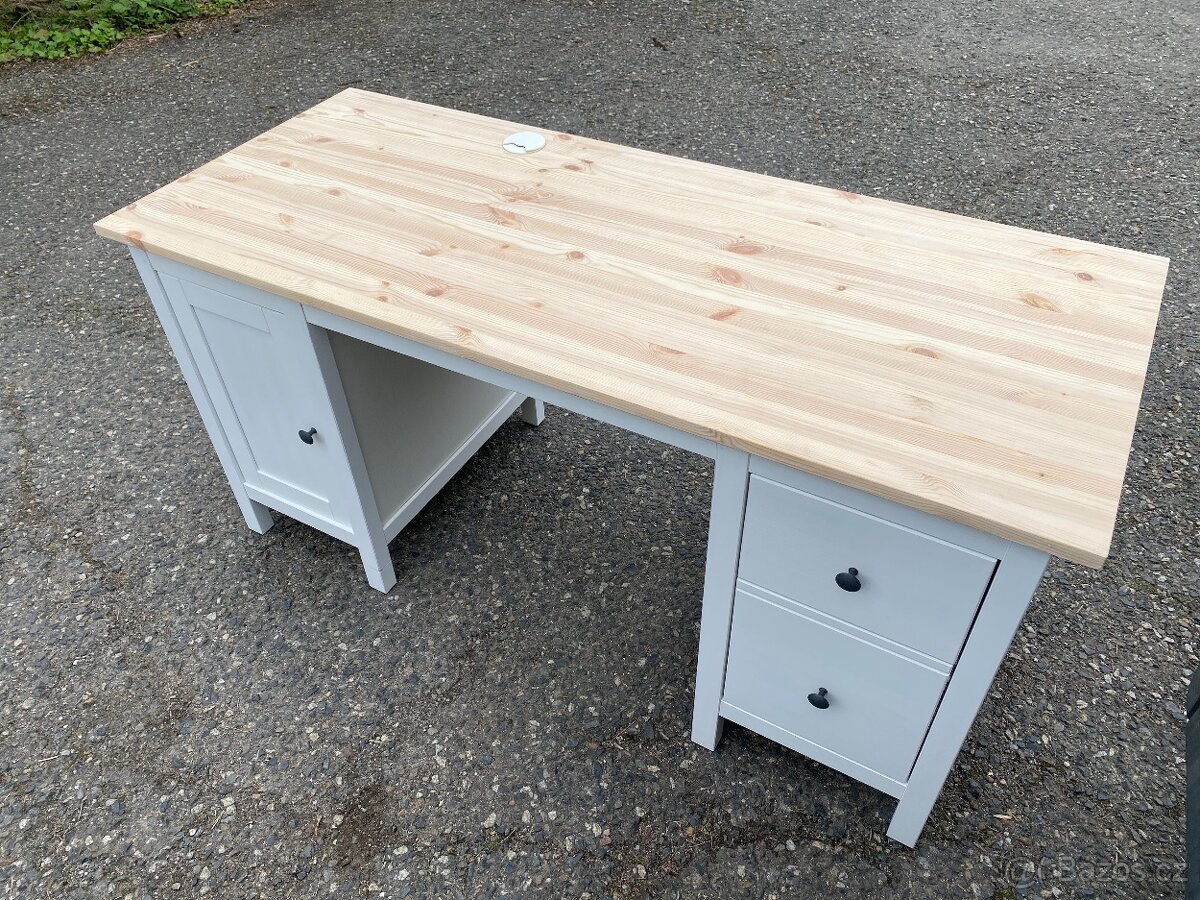 Psací stůl IKEA Hemnes - bíl. mořidlo - 2