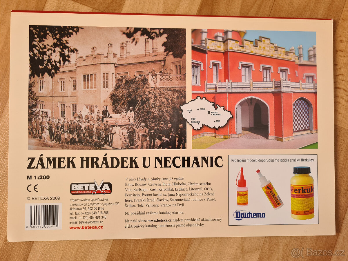 zámek Hrádek u Nechanic vystřihovánka - 2