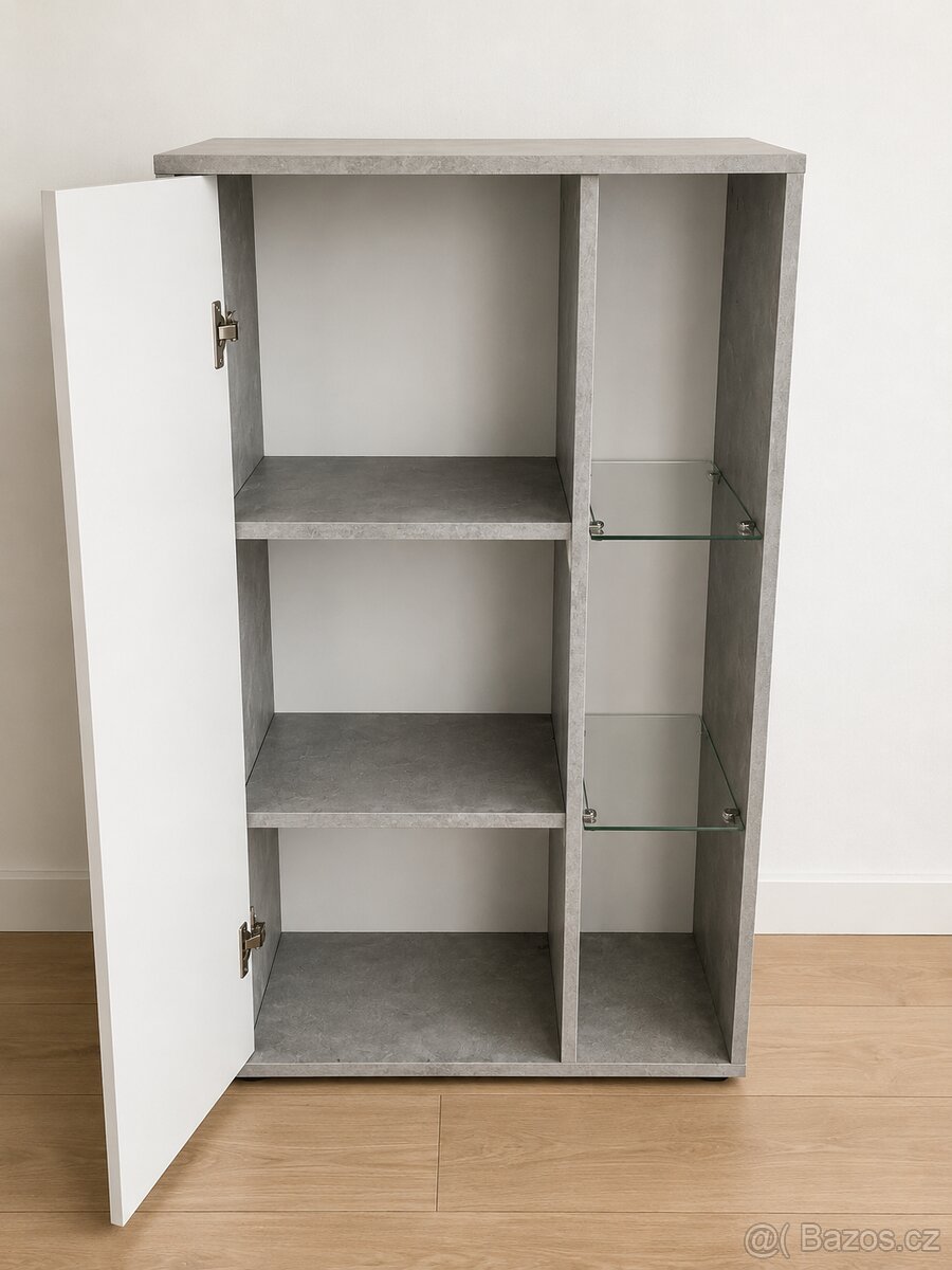 Obývací stěna – bílá/šedá, moderní design - 2