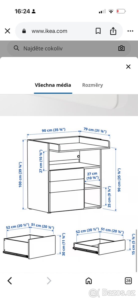 Přebalovací stůl/komoda - 2