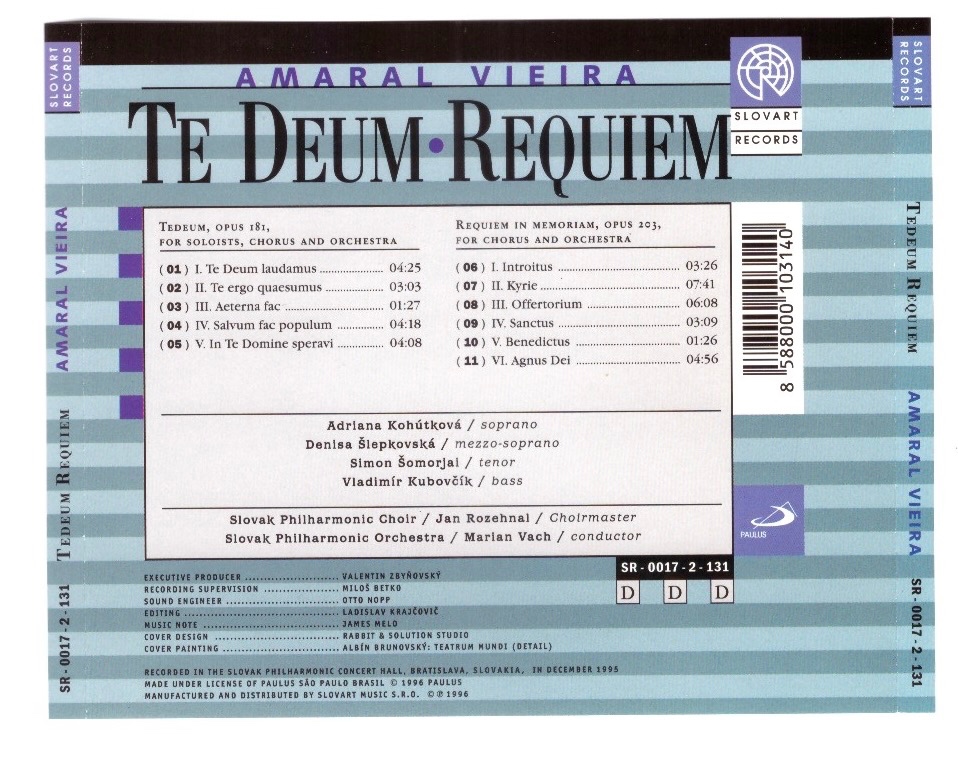 CD Te Deum – Requiem Amaral Vieira - 2