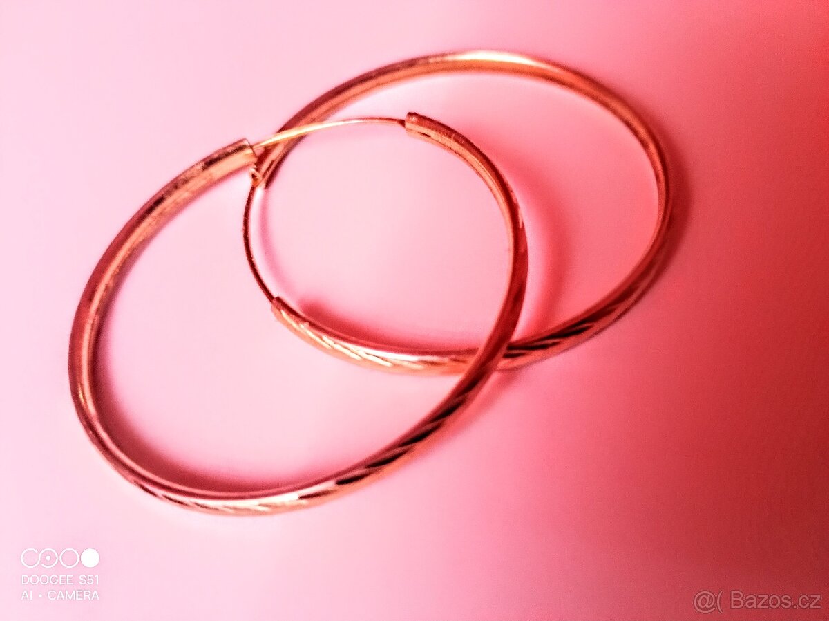 Pozlacené stříbrné náušnice - 2