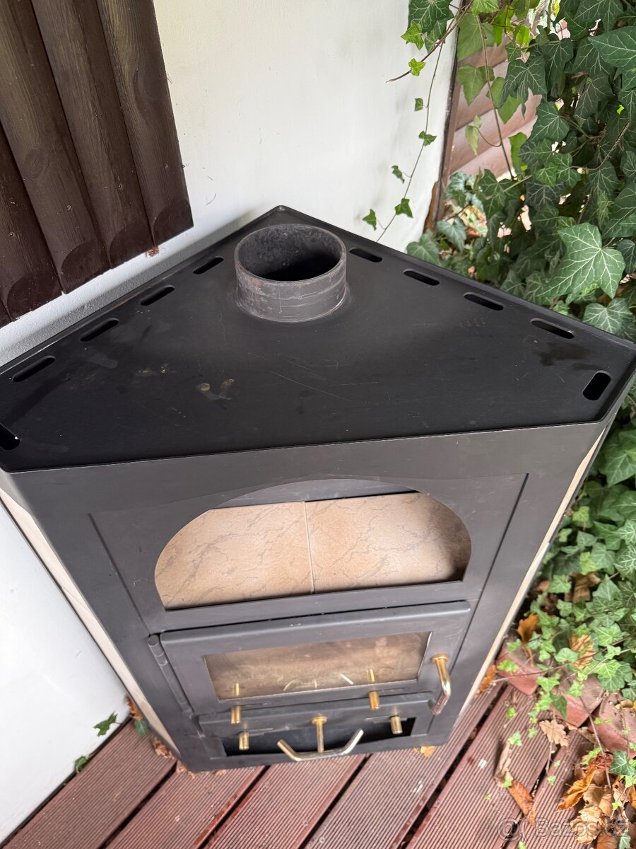 Rohová krbová kamna - 2