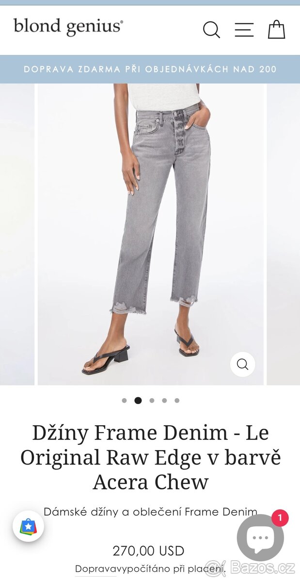 Frame dámské luxusní džíny ke kotníkům vel. S/M - 2