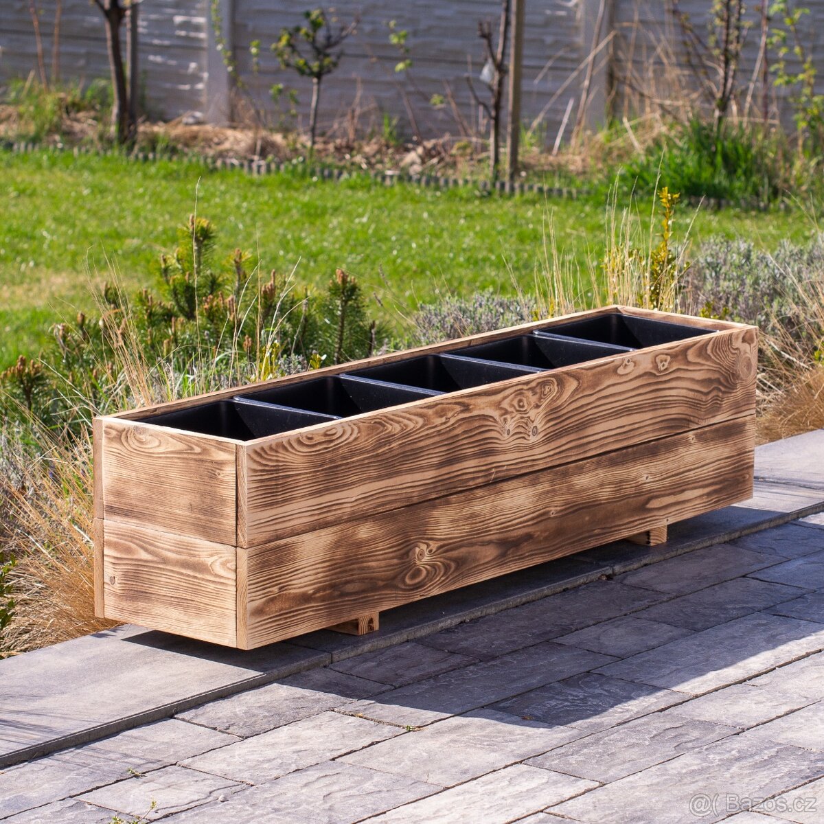 Dřevěné truhlíky na terasu - opalované dřevo - 2