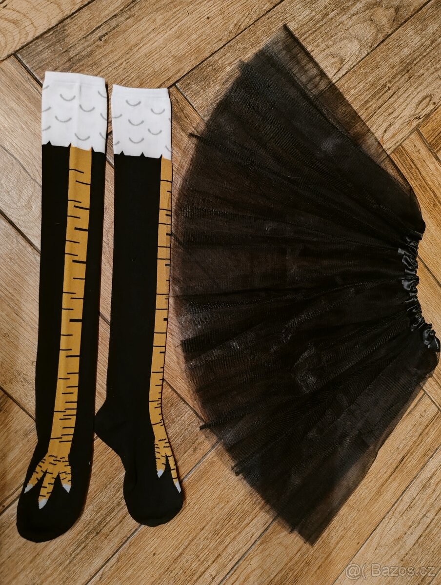 Černá a bílá slepice kostým XS-L - 2