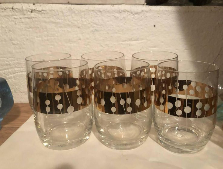 Skleničky staré vzor sada 6ks - 2