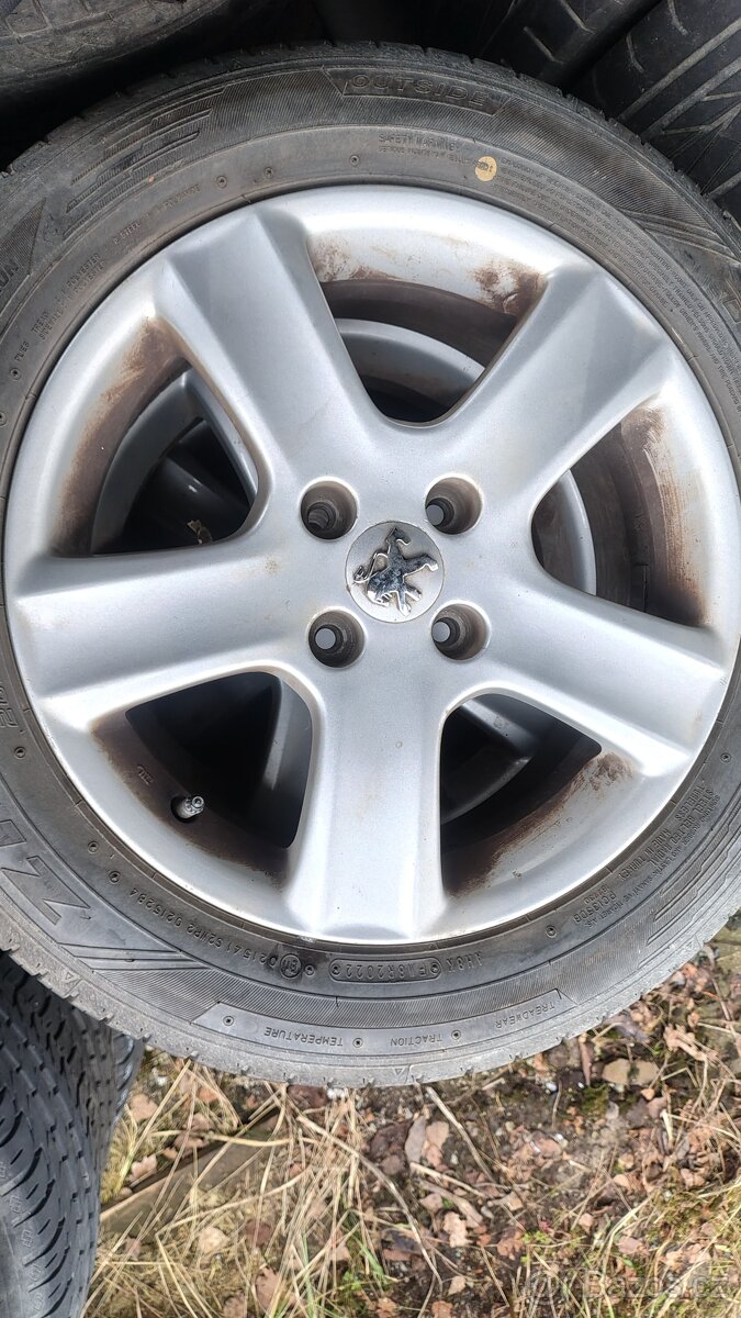 Alu disky Peugeot+pneu 205/55/16 - 2