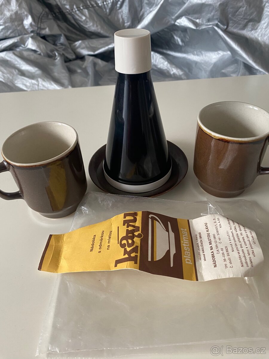 Hrnečky a nádoba na kávu-retro - 2