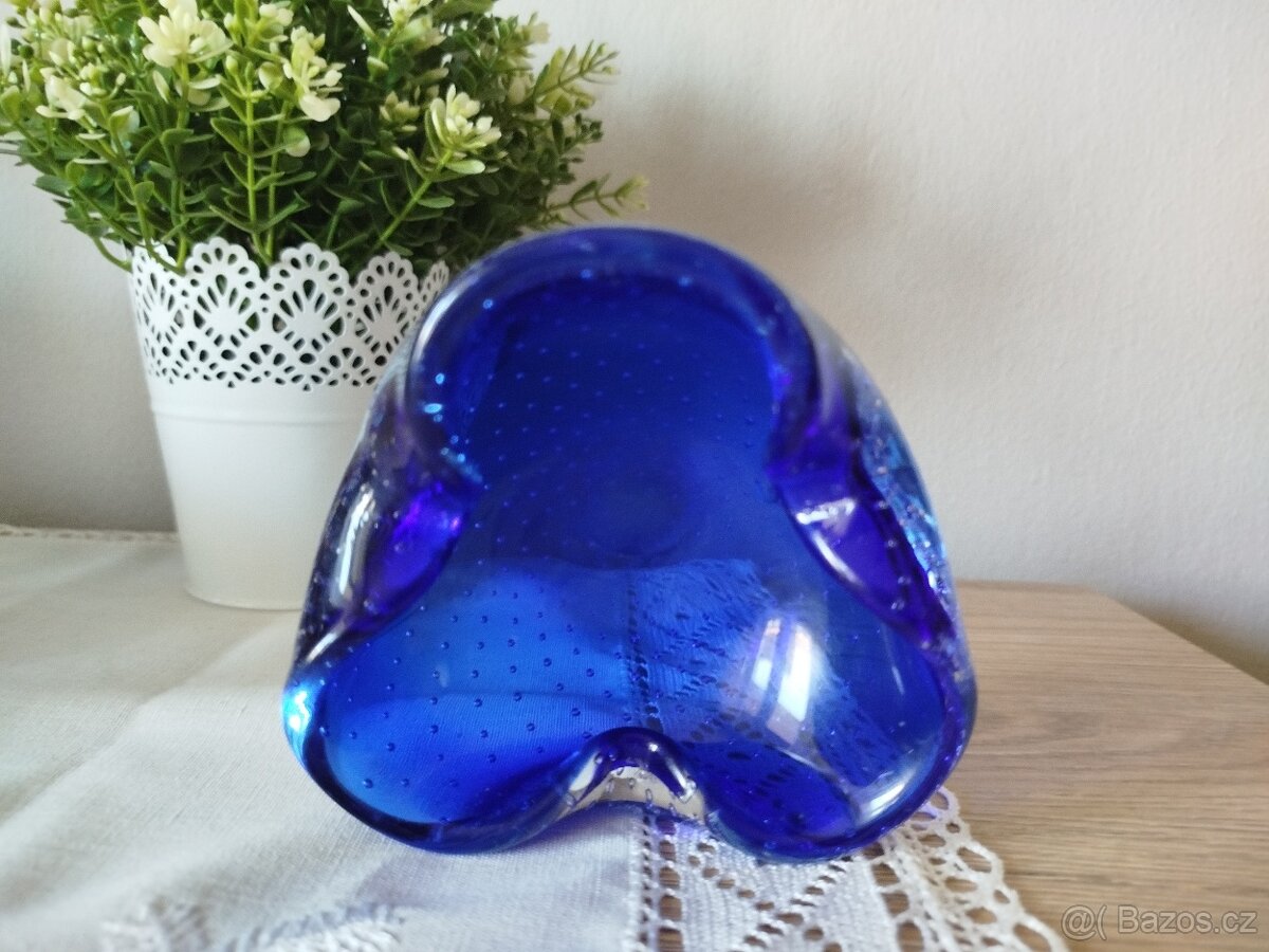 Popelník s bublinkami hutní sklo - 2