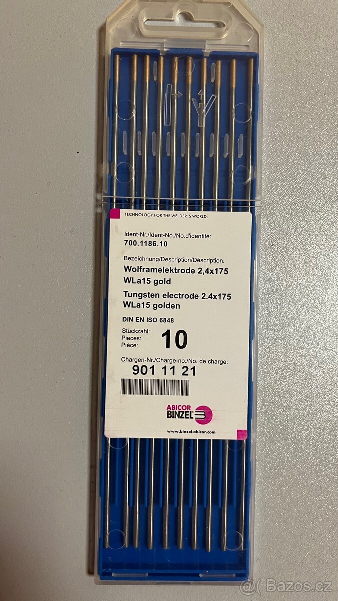 Wolframové elektrody zlaté, červené - 2