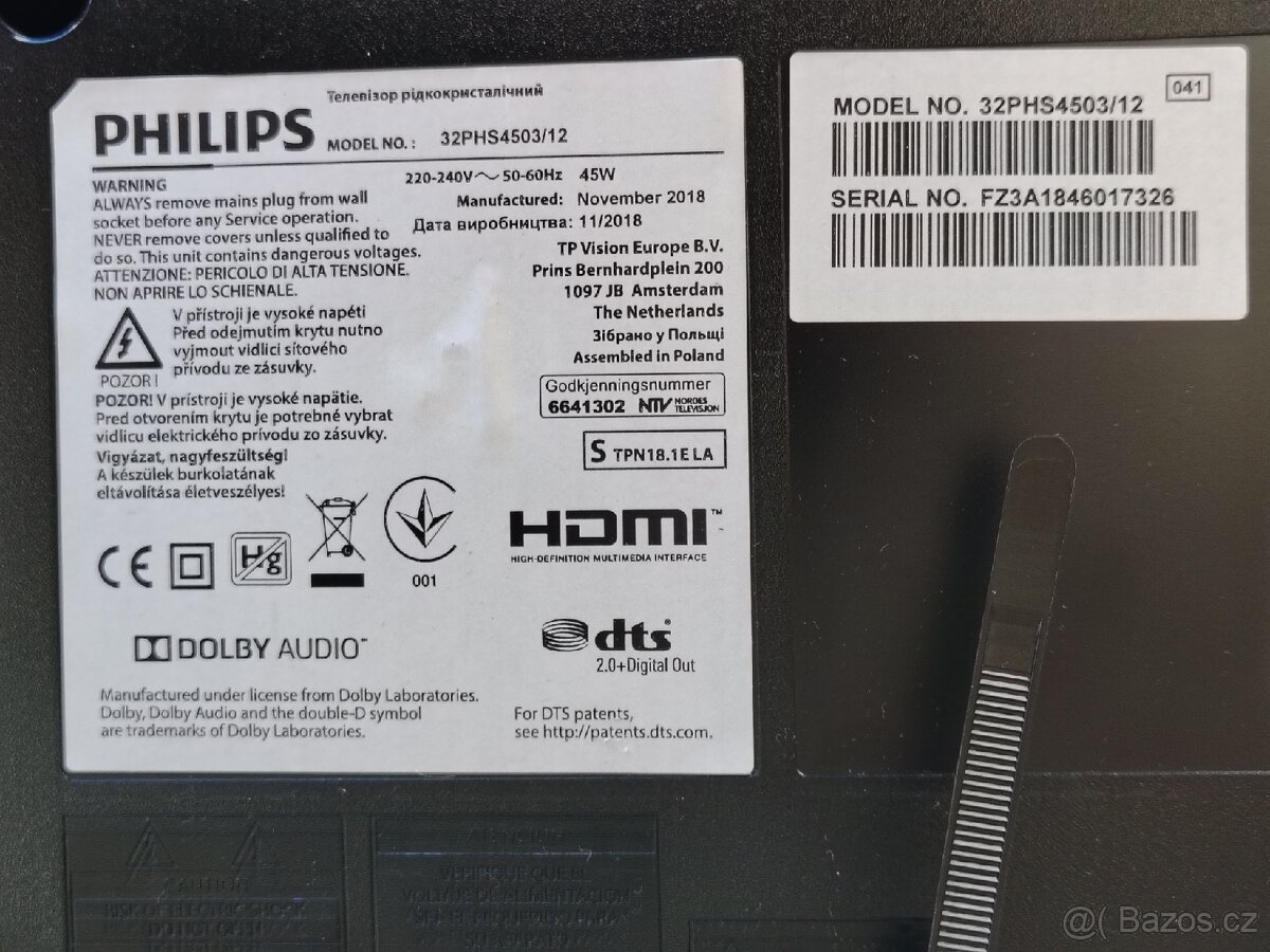 Philips 32PHS4503 s vadou zdroje - 2