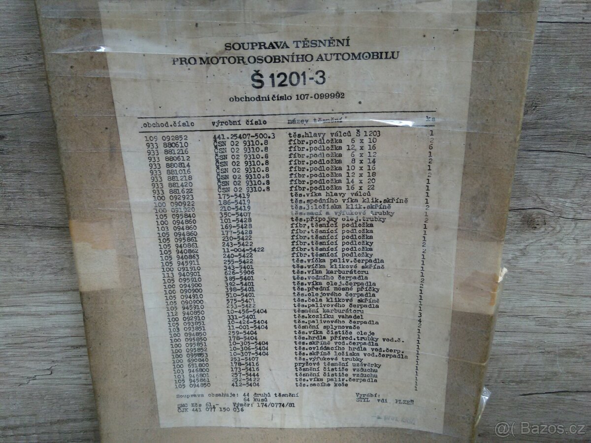 Těsnění na Škoda 1201-3 - 2