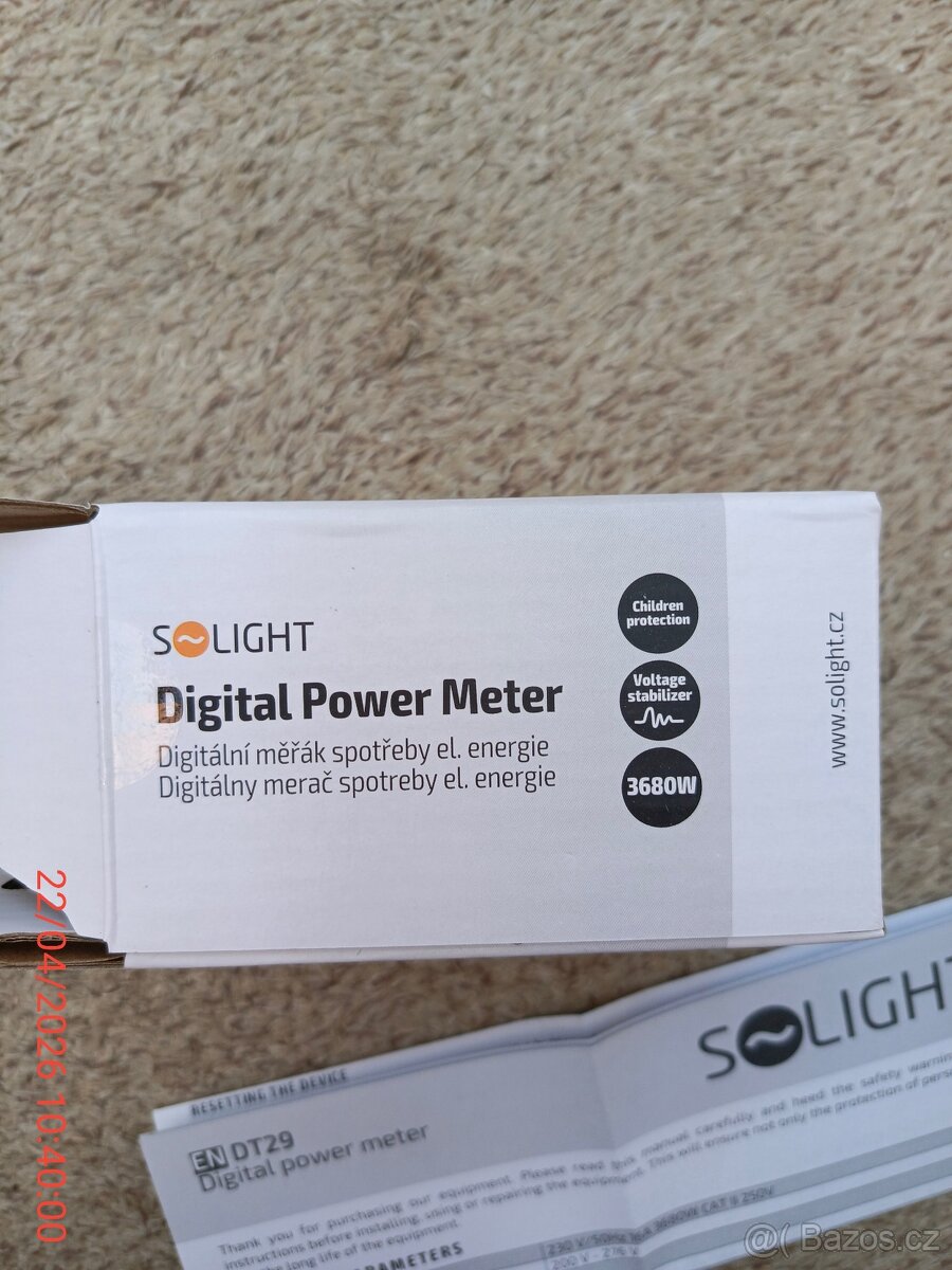 Měřič ele energie zn. Solight - 2