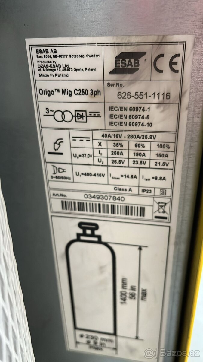 svářečka ESAB MIG C250 3PH - 2