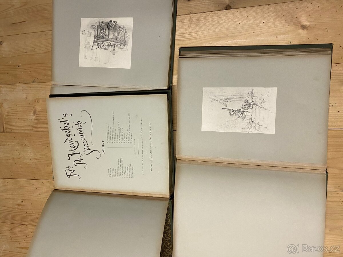 3x Aus A. Hendschel Skizzenbuch, kniha skic - 2