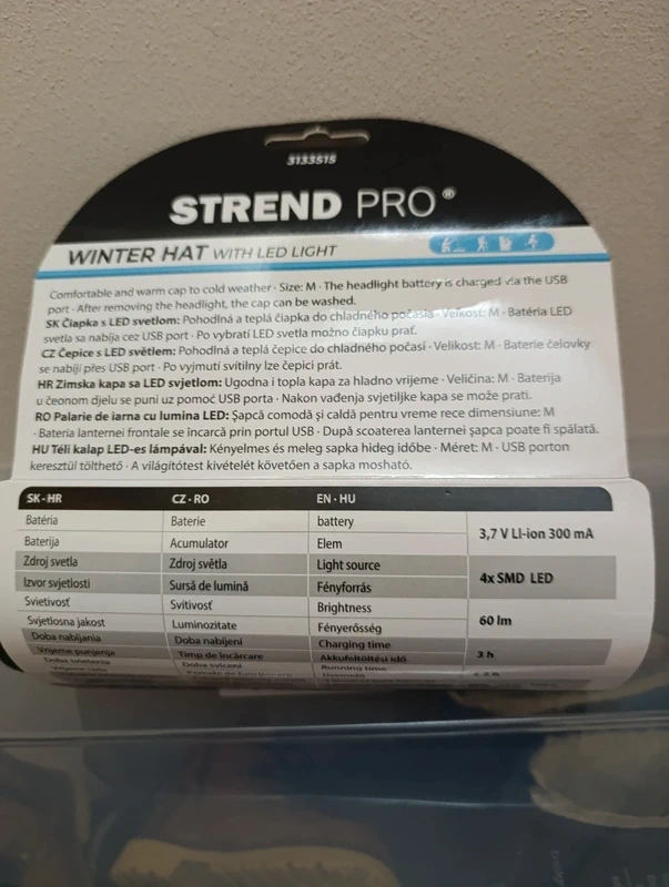 Zimní čepice s led světlem - maskáč nová - 2